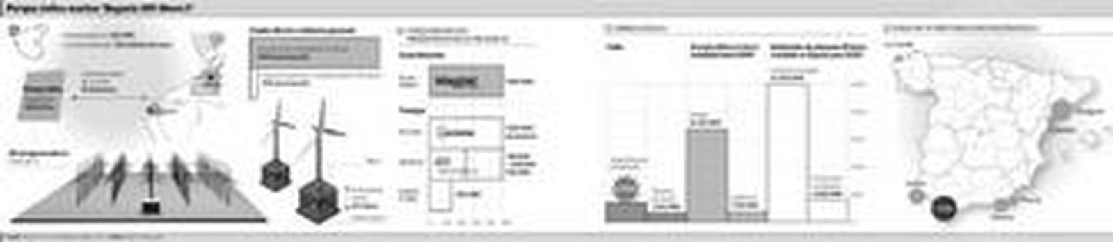 Un barco se adentra en un parque eólico en aguas del norte de Europa.