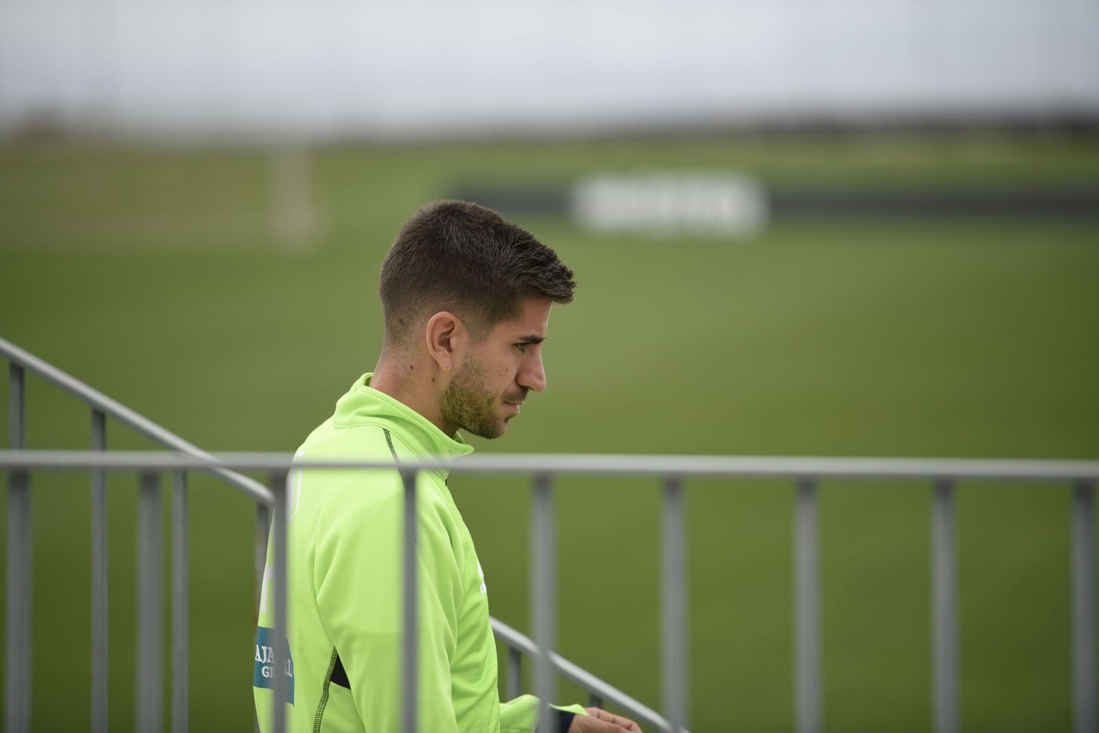 Dani Ojeda, antes de iniciar el entrenamiento del miércoles.