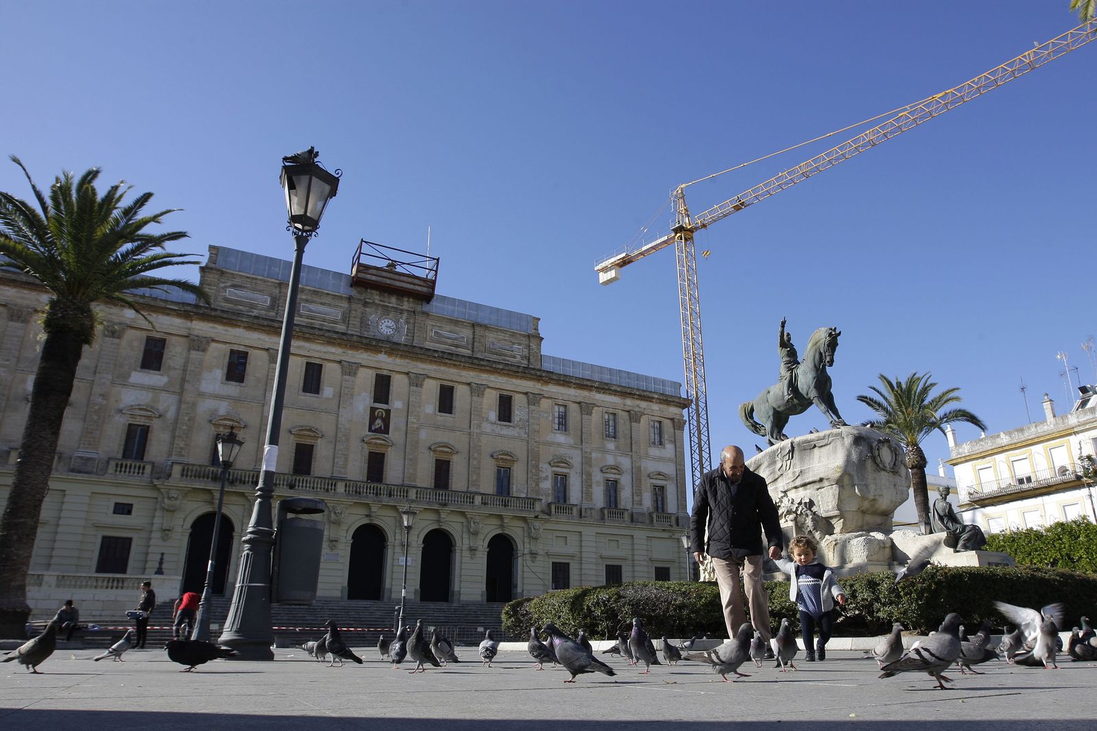 La plaza del Rey, en una imagen tomada a principios de las obras de rehabilitación.