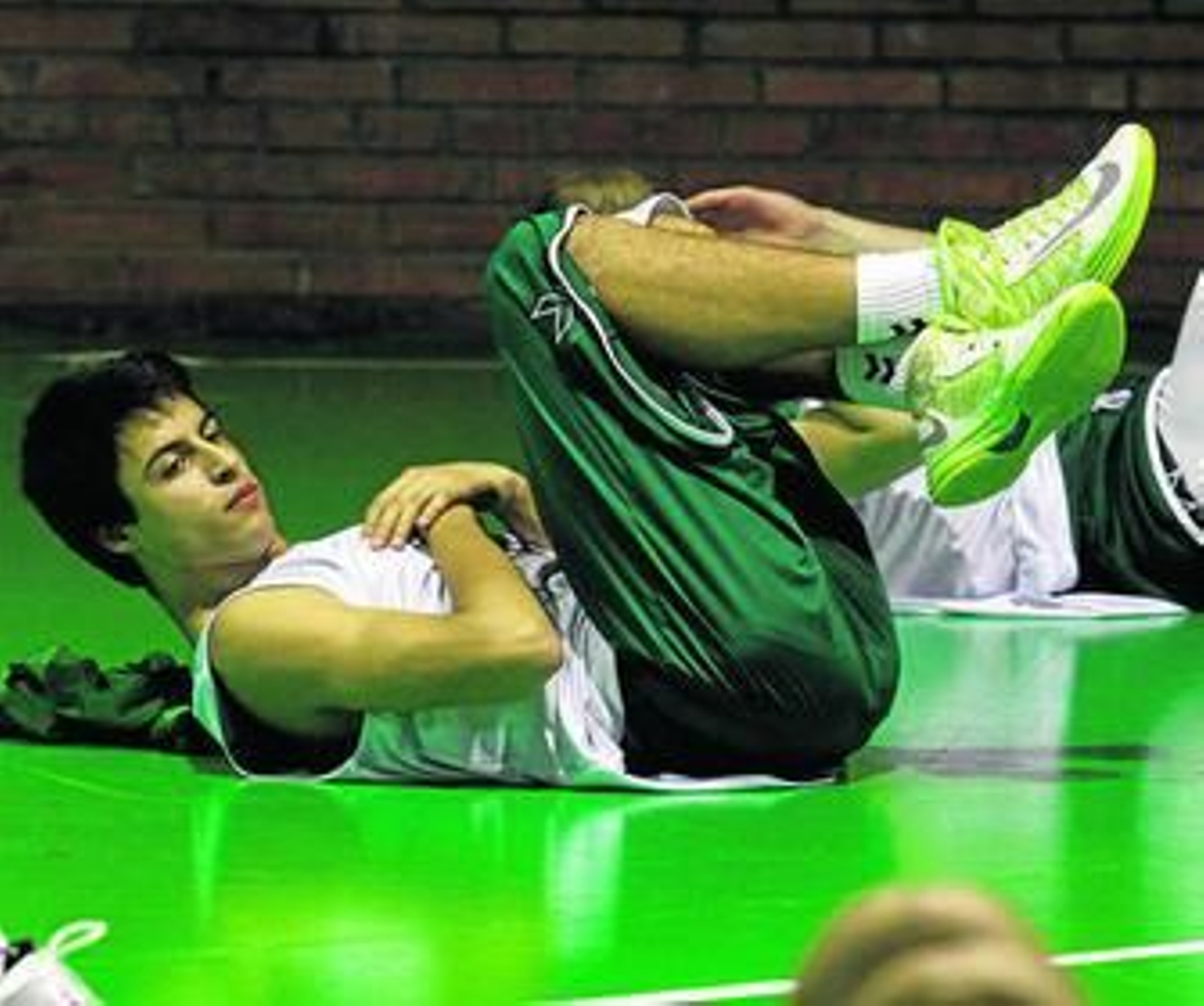 Enrique Cortés, durante un entrenamiento con el junior del Unicaja.