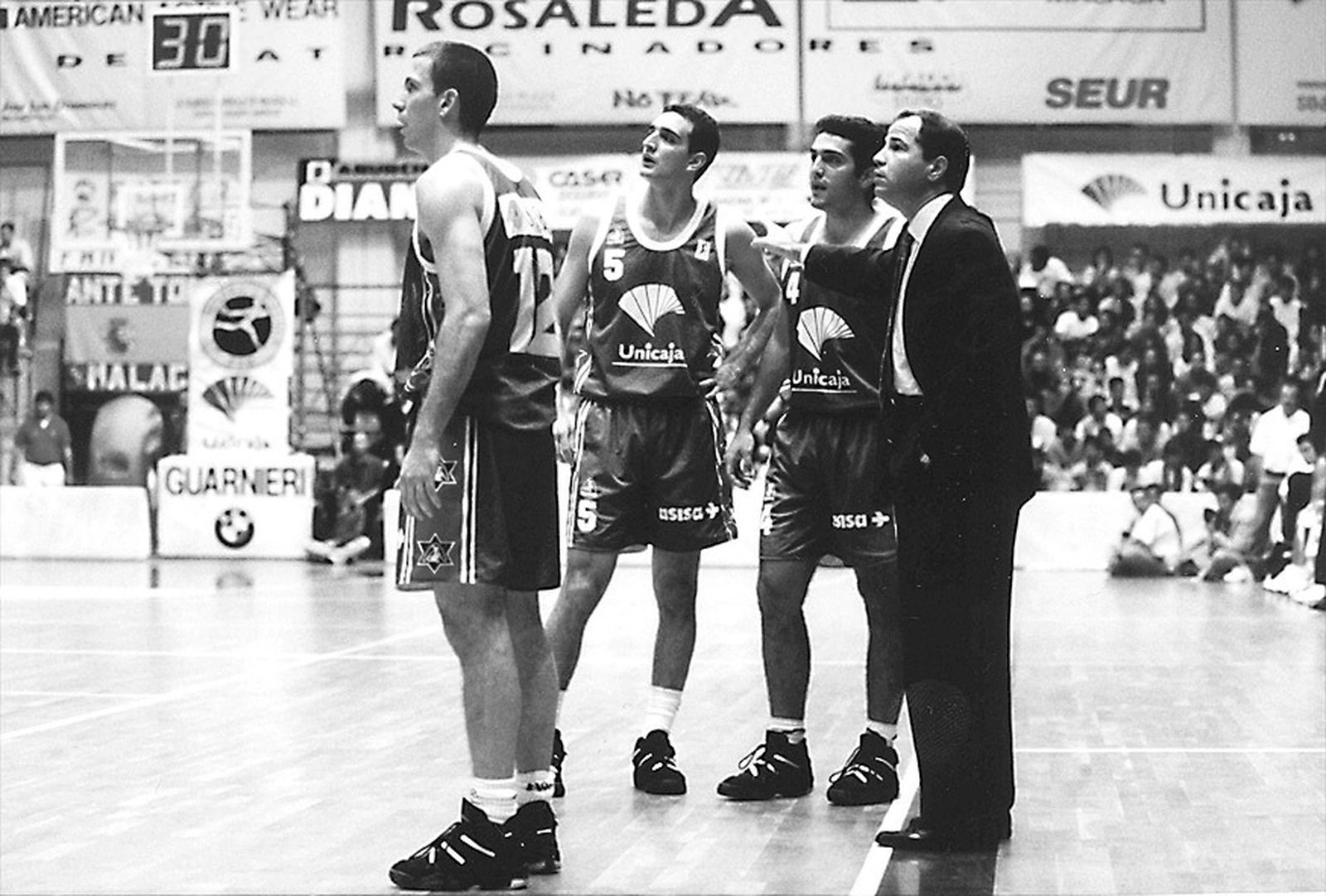 Nacho Rodríguez, Dani Romero, Curro Ávalos y Javier Imbroda, en Ciudad Jardín.
