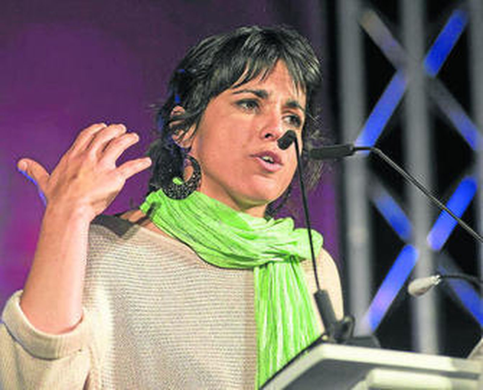 Intervención en Jaén de la candidata de Podemos Teresa Rodríguez.