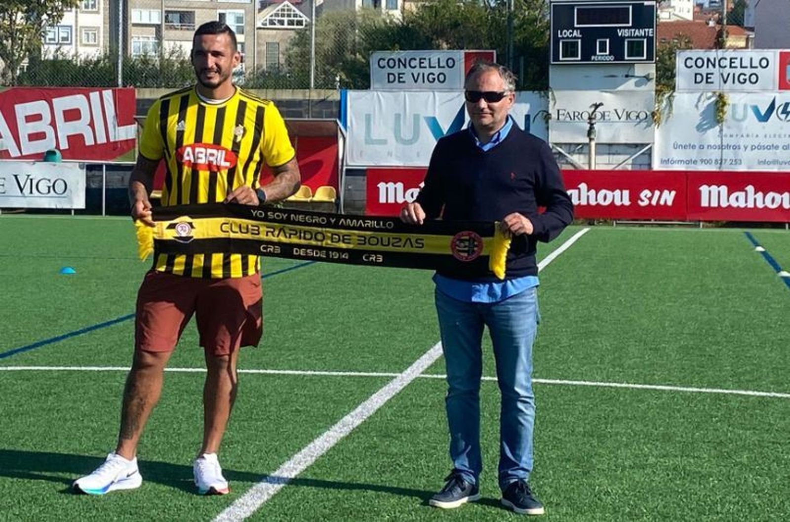 Gastón Cellerino, en su presentación con el Rápido de Bouzas