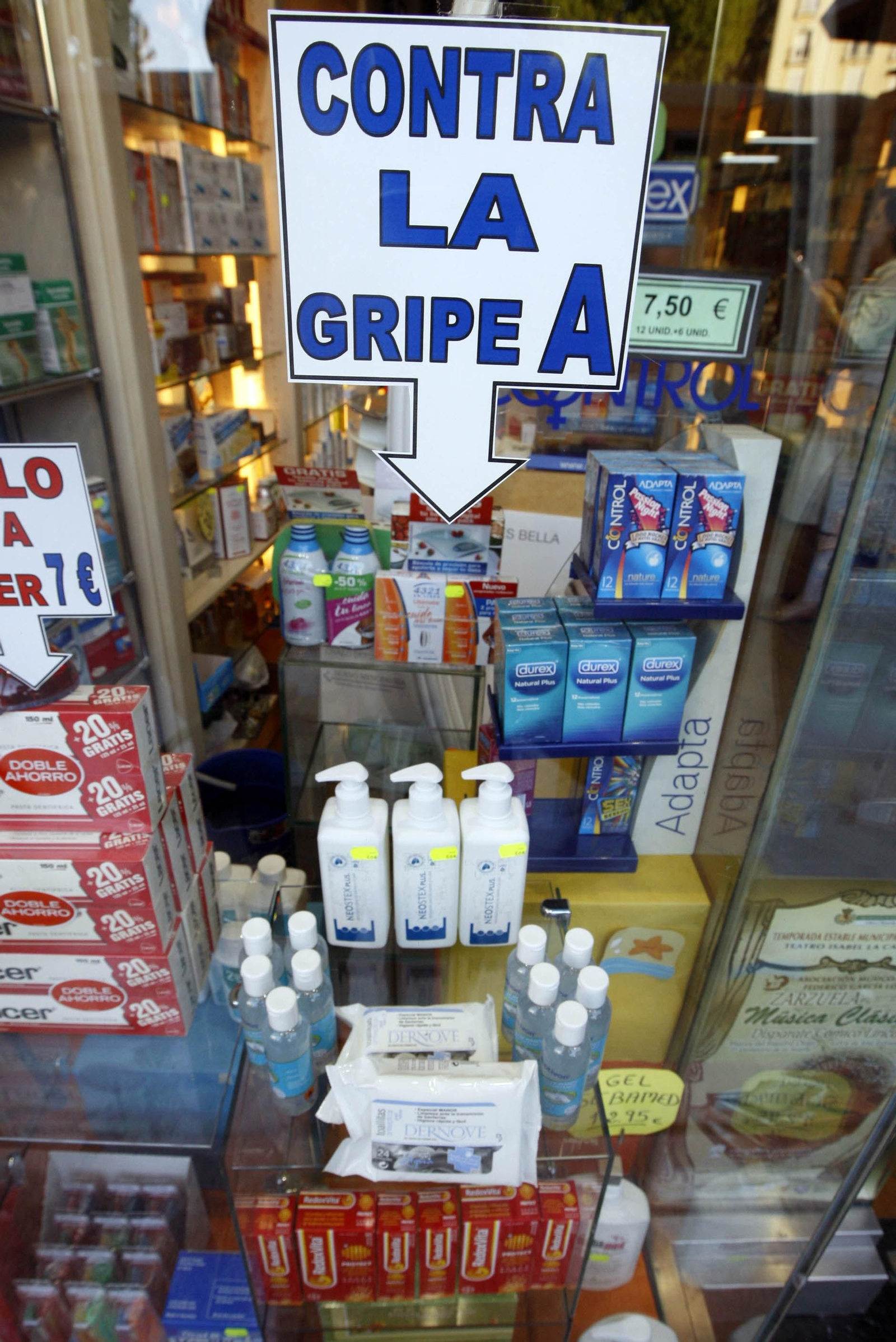 Anuncios de geles limpiadores contra la gripe A en 2009
