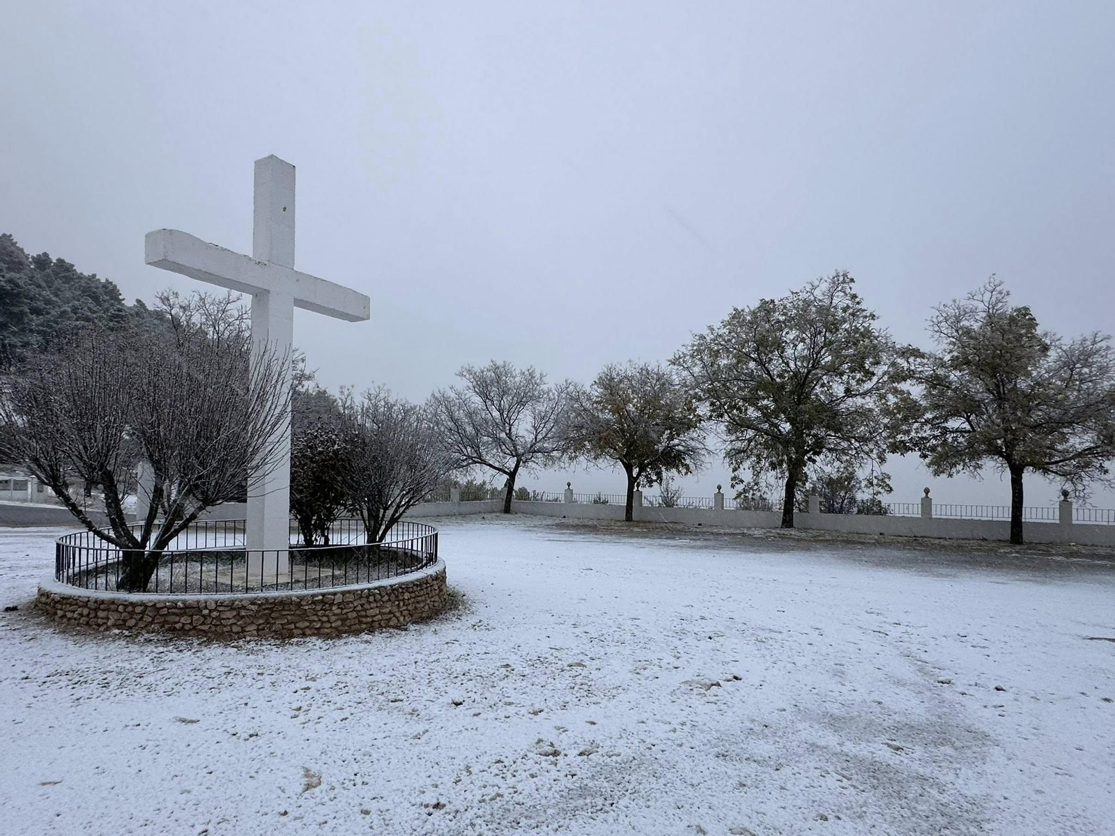 Nevada en la ermita de la Virgen de la Cabeza en María.