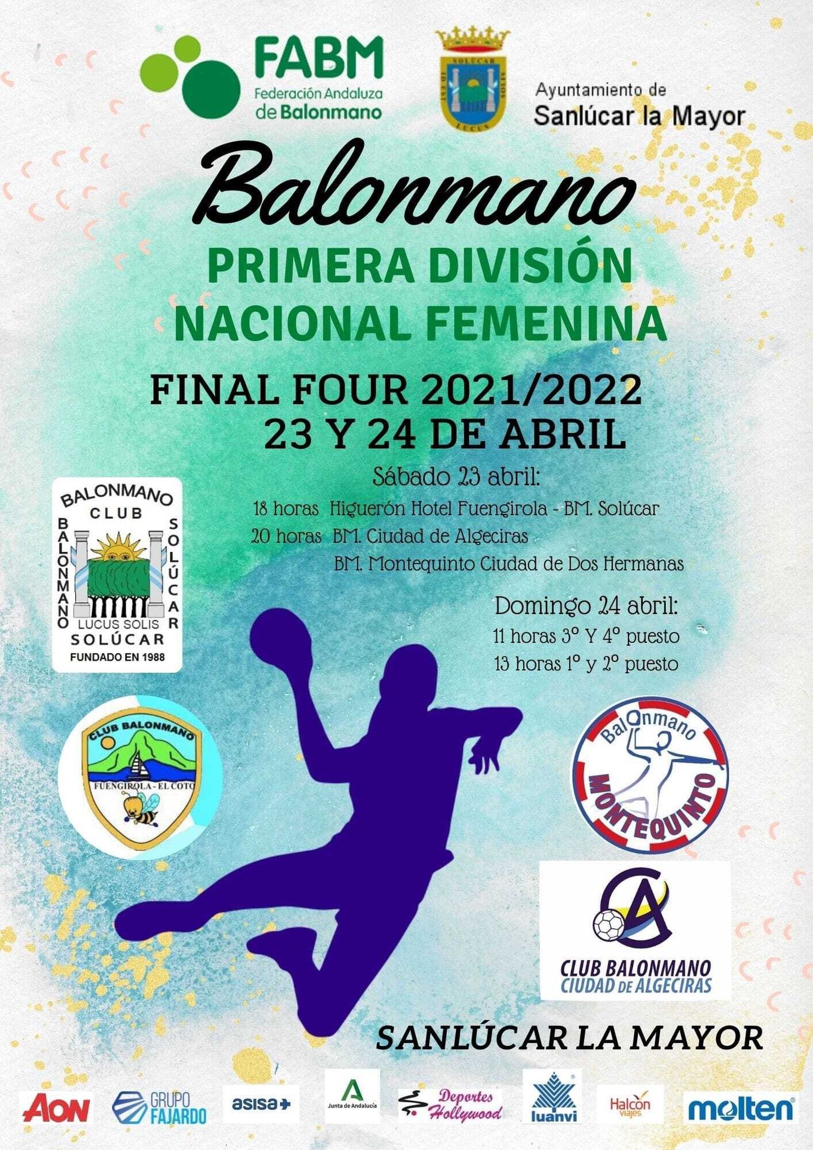 El cartel de la competición en Sanlúcar la Mayor.