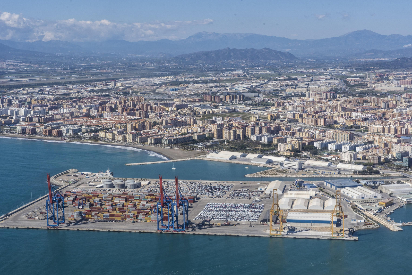 Vista aérea de Málaga.