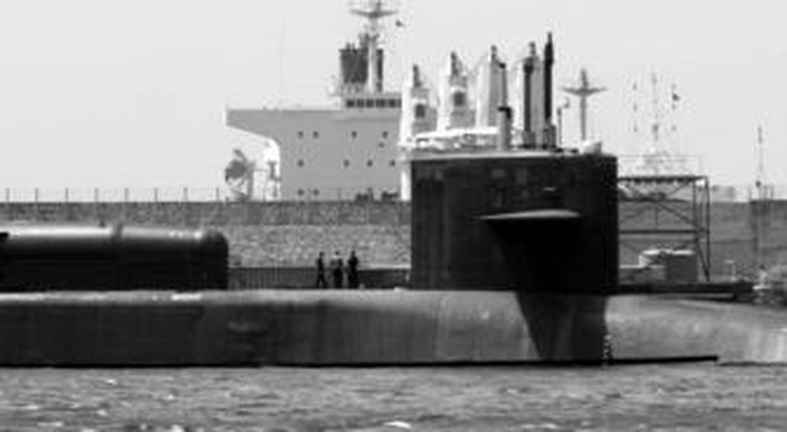 El submarino americano 'USS Florida', ayer en Gibraltar.