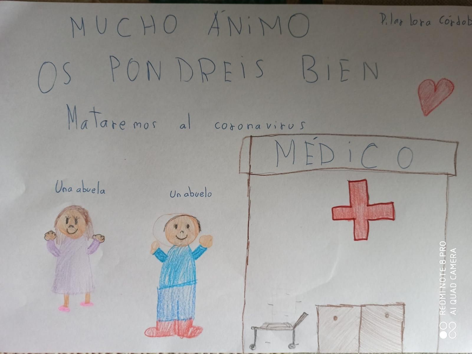 Uno de los dibujos enviados al centro ante esta campaña.
