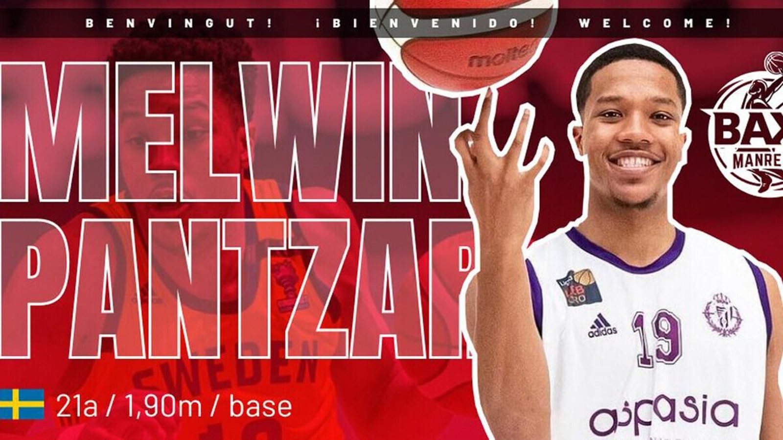 Melwin Pantzar, nuevo jugador del BAXI Manresa. Melwin Pantzar, nuevo jugador del BAXI Manresa.