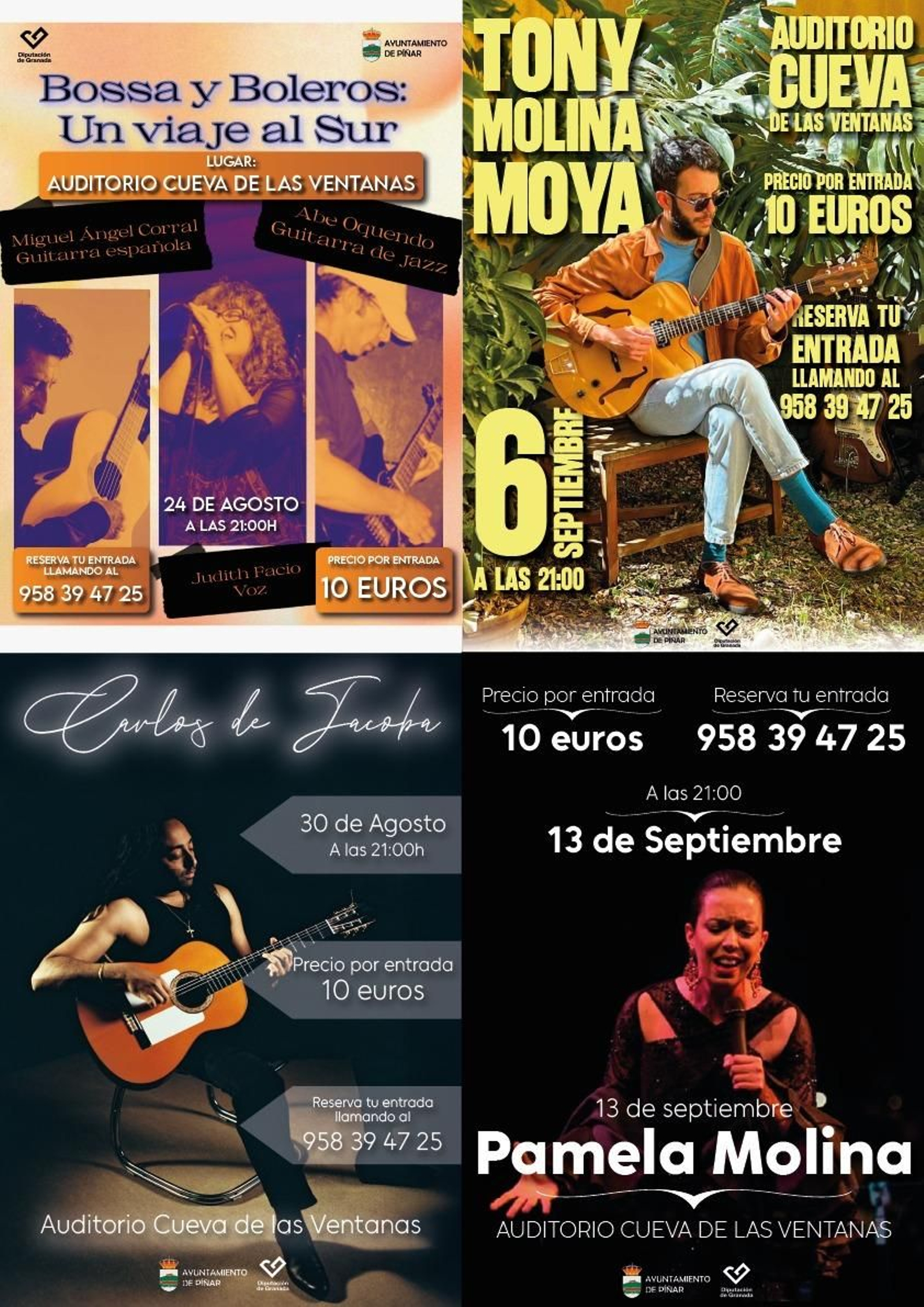 Carteles de las presentaciones.