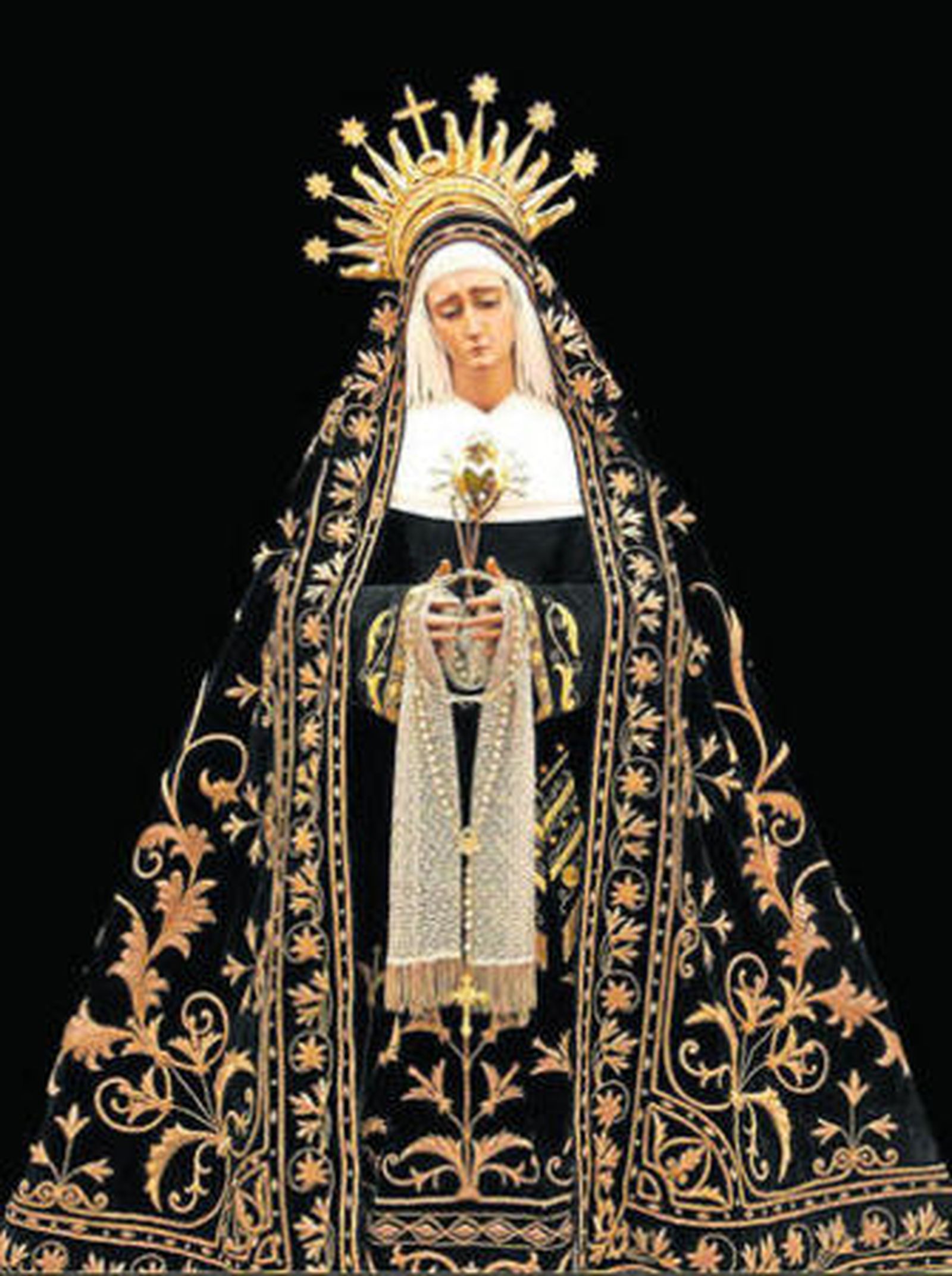 Reproducción del cartel con la imagen de Ntra. Sra. de los Dolores, de gran devoción entre los almerienses.