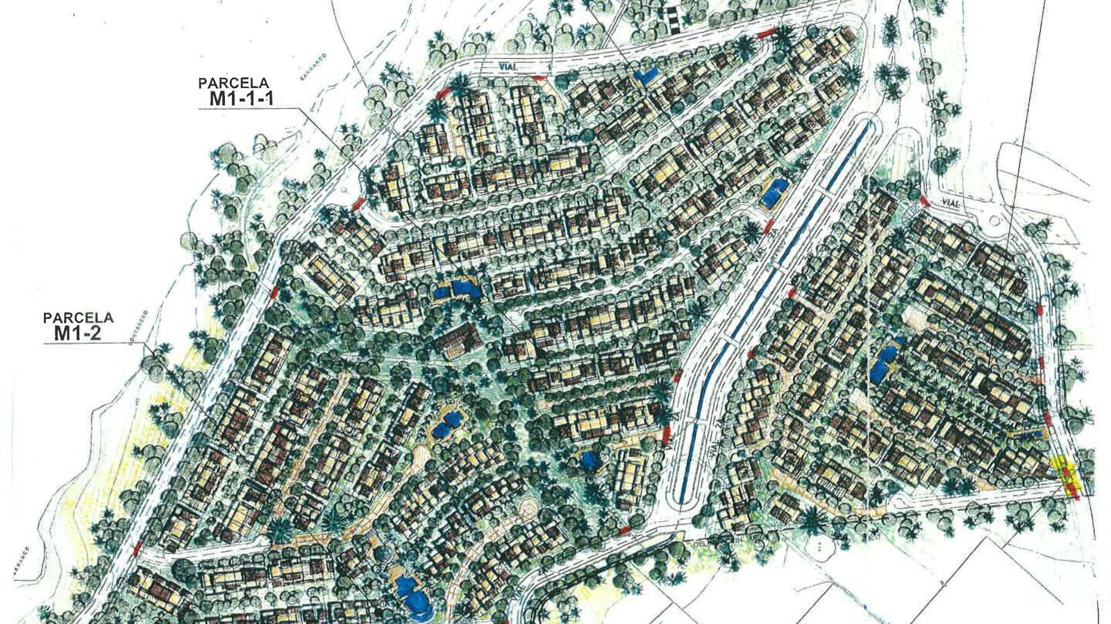 Desarrollo del Suelo Urbanizable Sur, donde se pierde la conectividad con el resto de las zonas verdes.