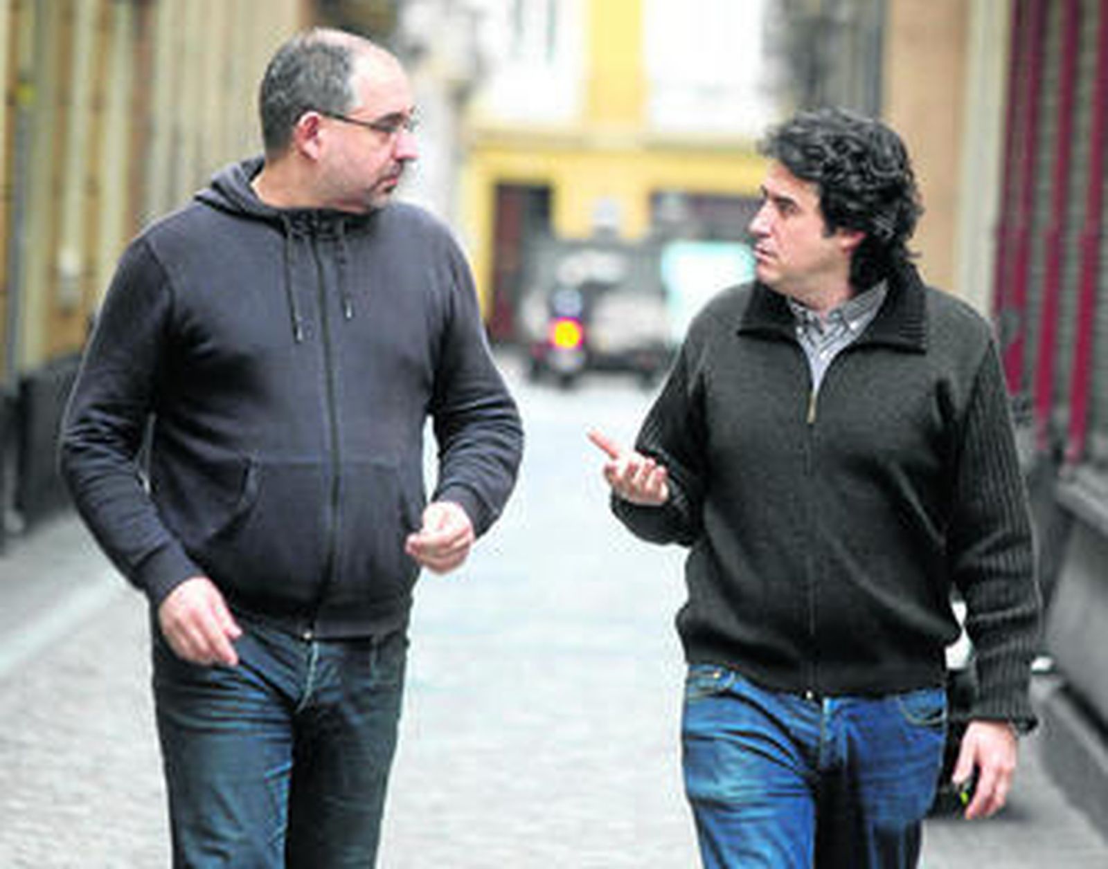 Manuel Fedriani y Antonio Sales, vicepresidente y presidente de la asociación de comerciantes del casco histórico Cádiz XXI.