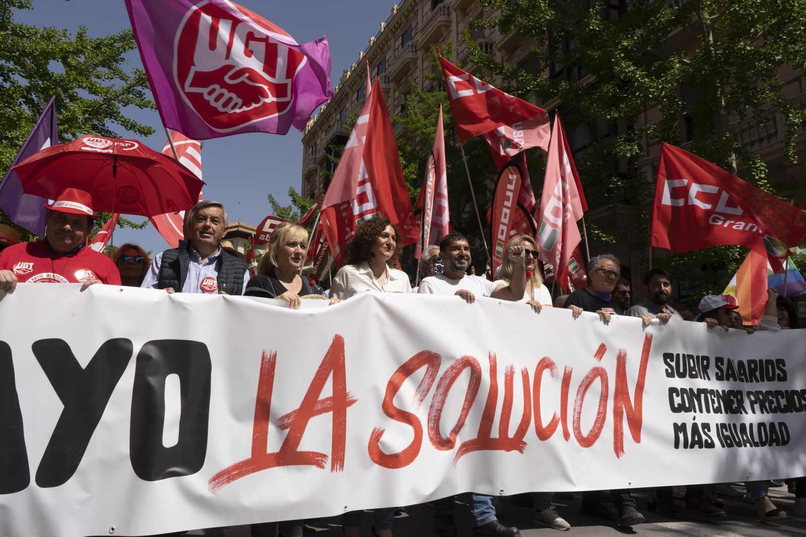 La manifestación por el Día Internacional del Trabajo de Granada, en imágenes