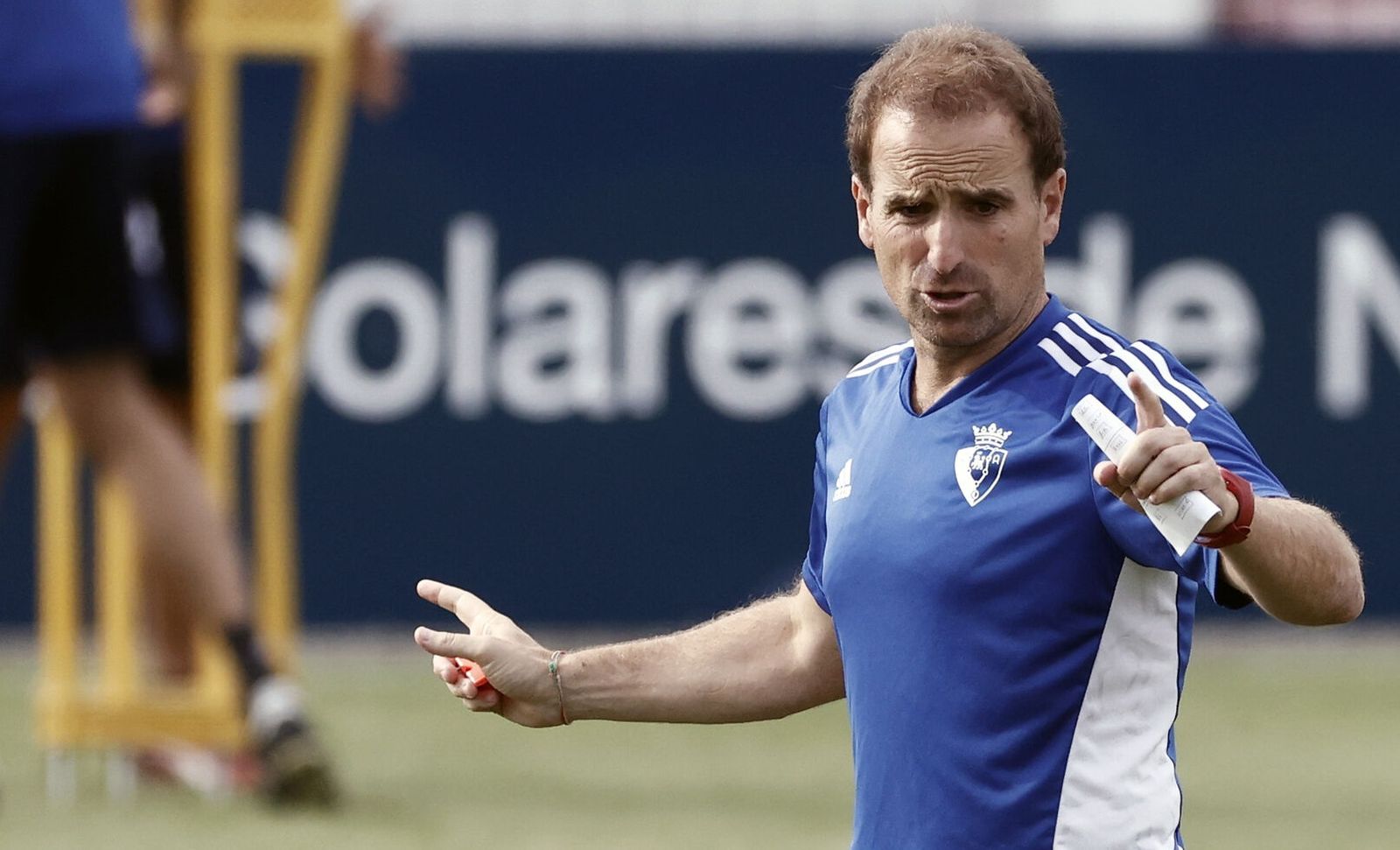 Arrasate, durante un entrenamiento de esta semana en Tajonar