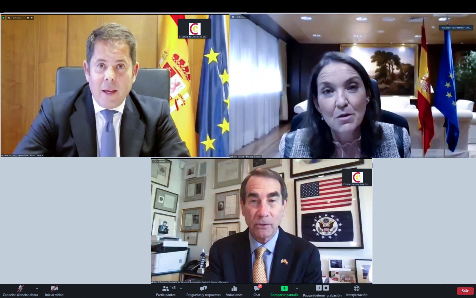 Gerardo Cuerva, Reyes Maroto y Alan Solomont, en el foro ayer.