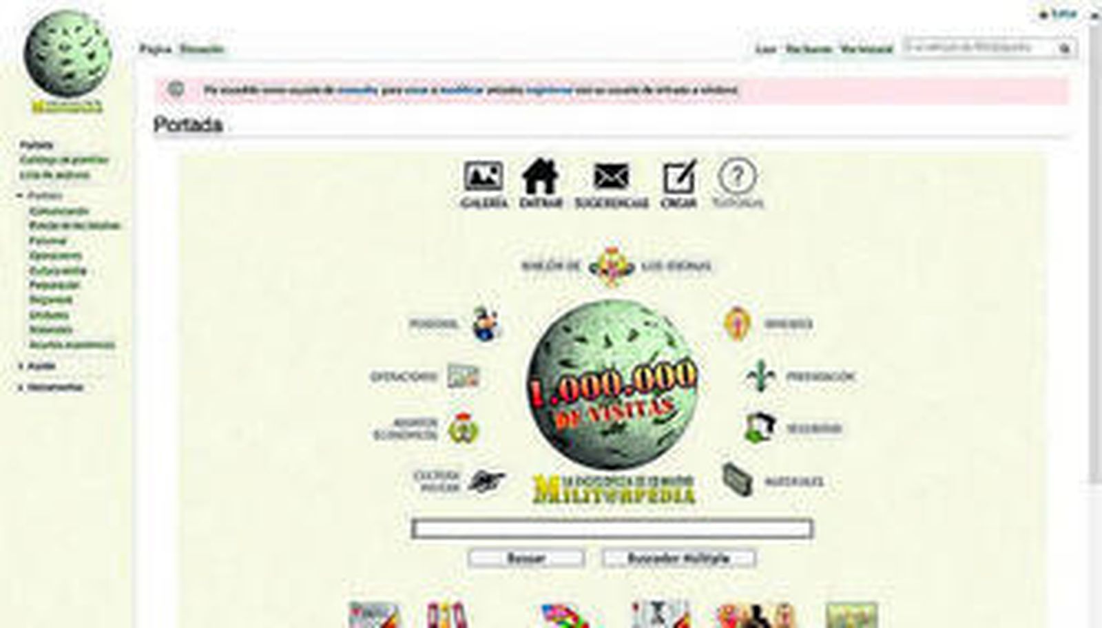 Vista de la portada de la 'Milit@rpedia'.