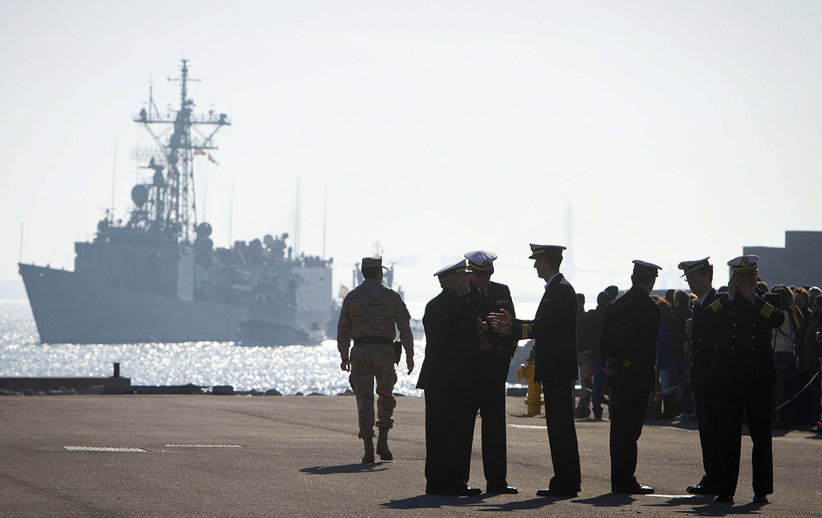 La fragata Navarra, en uno de sus regresos a Rota.