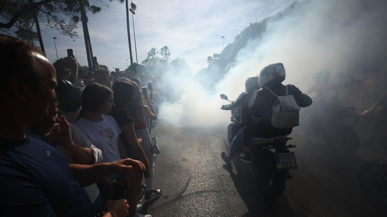 Ambiente de la motorada en la avenida de Europa de Jerez