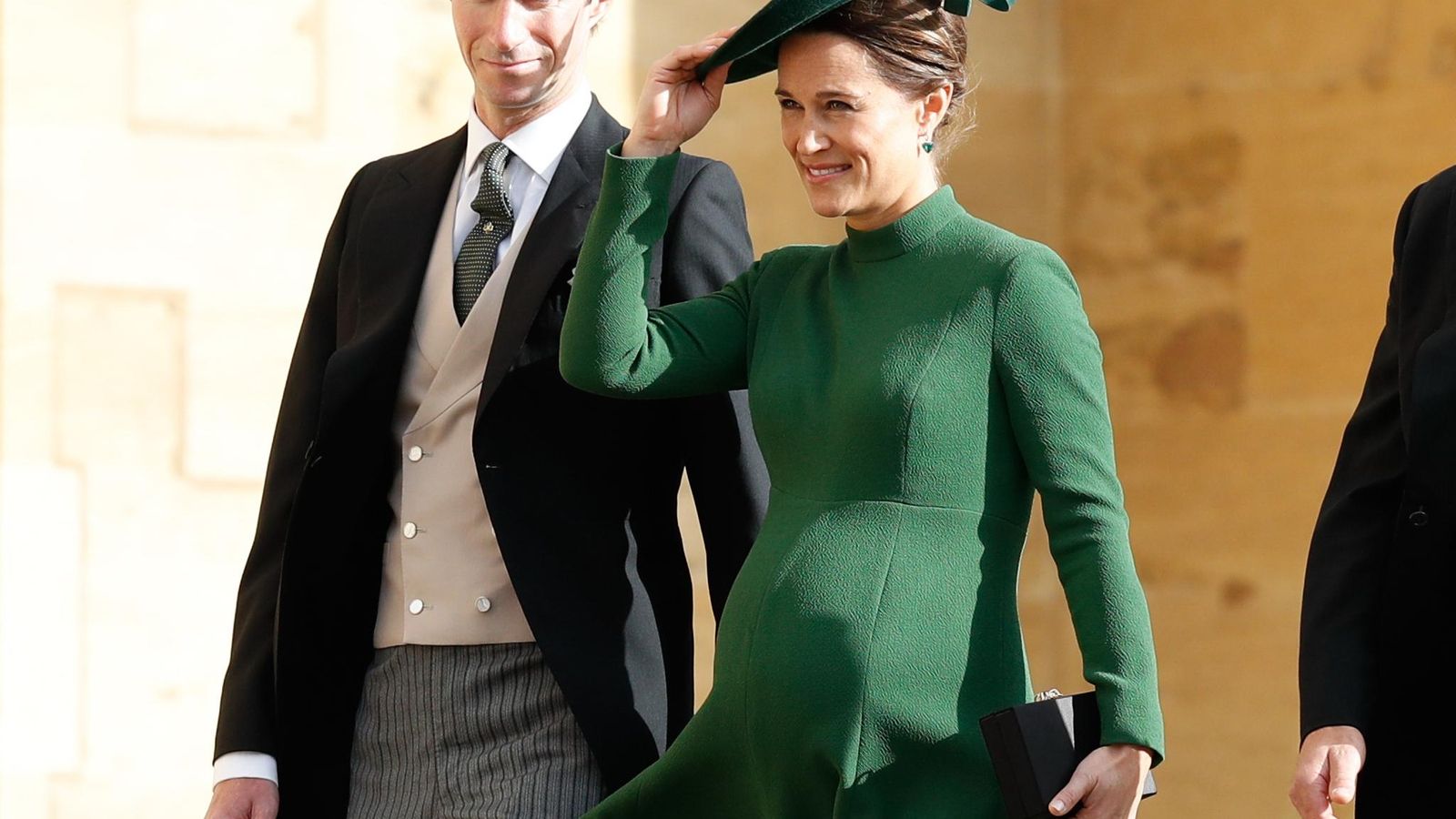 Pippa, en la boda de la princesa Eugenia de York, embarazada de su primer hijo.