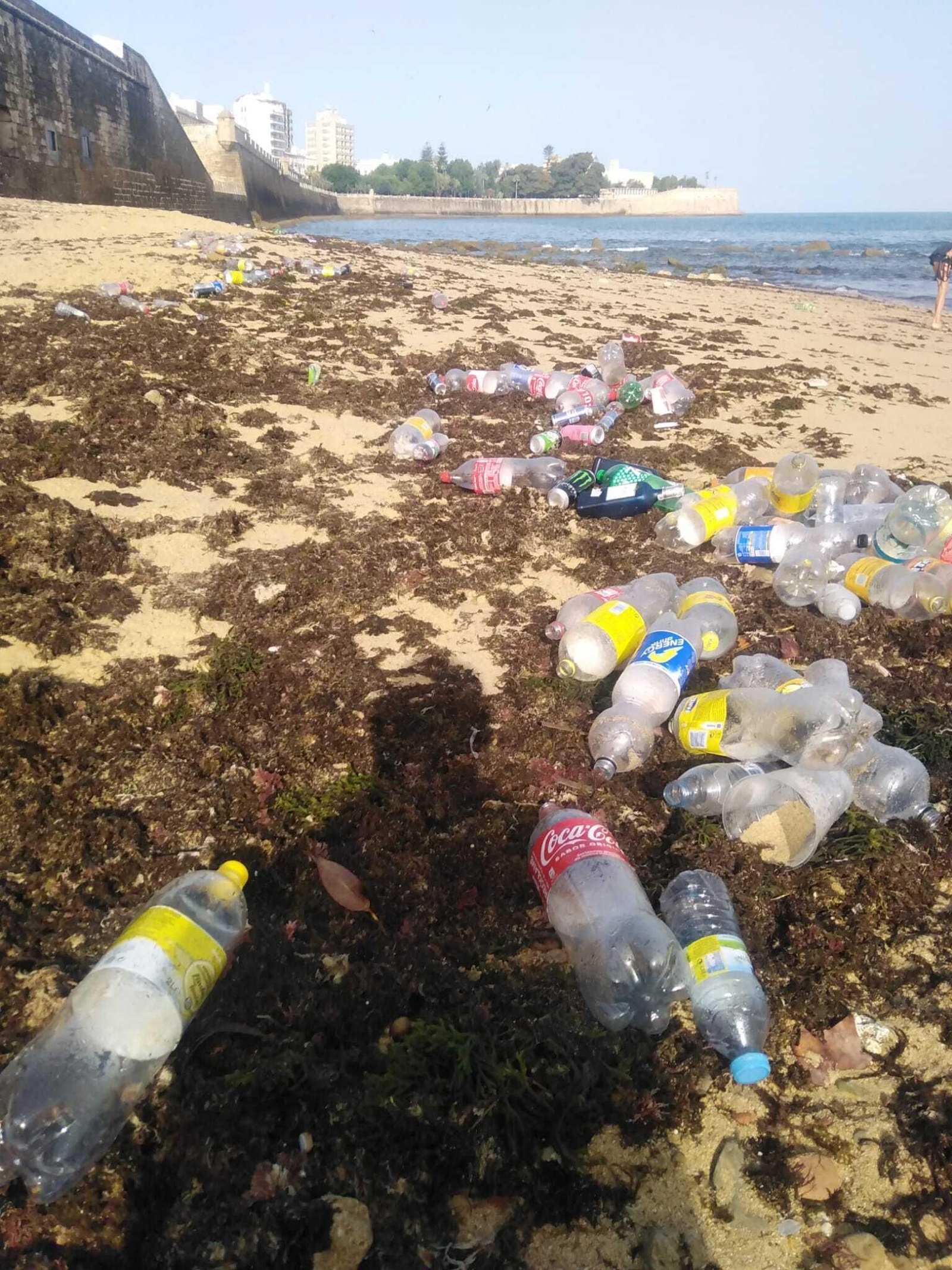 Así amaneció el sábado la playita de entrada a la Punta de San Felip.
