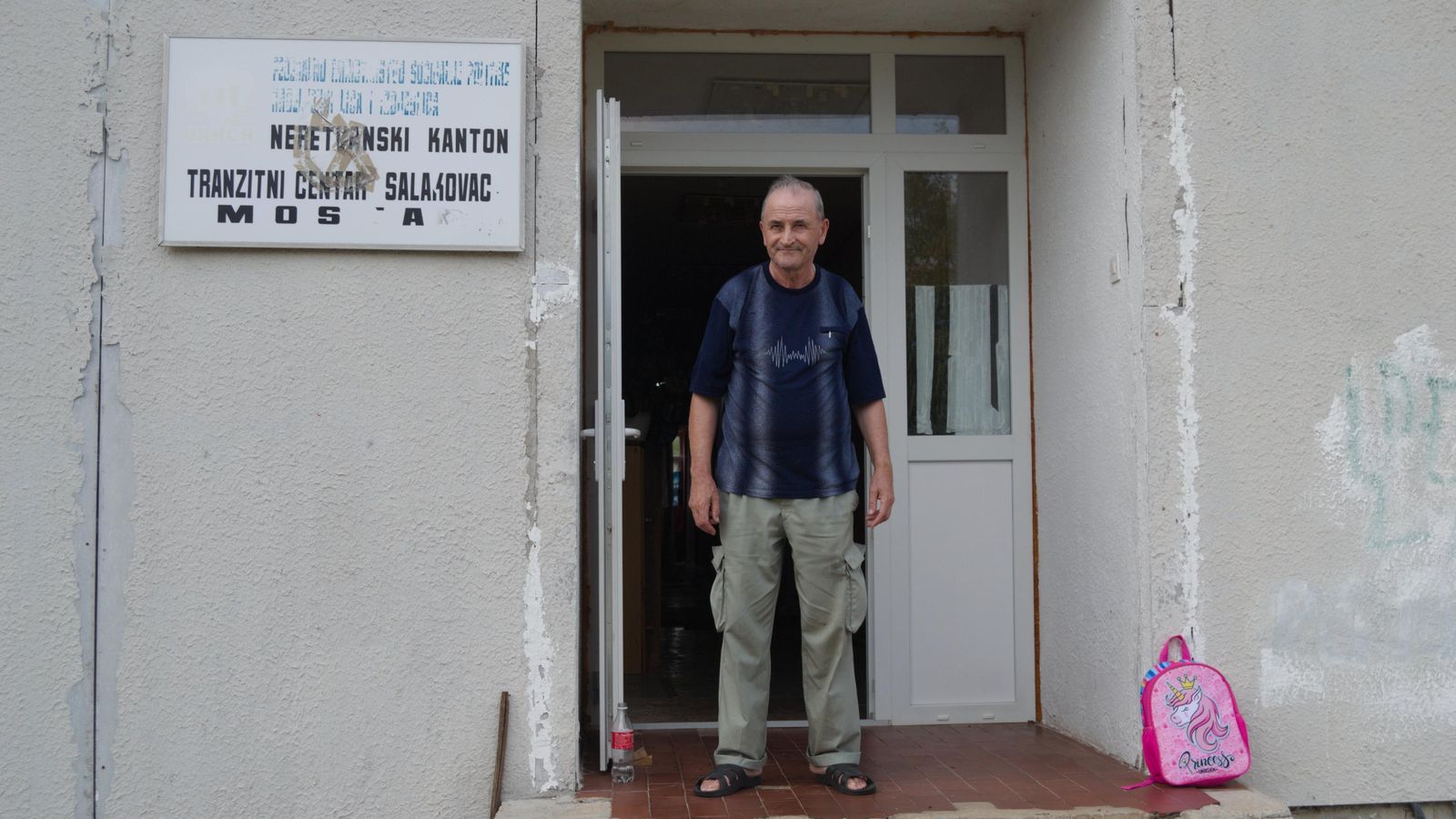 El bosniaco Sacin en su barracón de Naciones Unidas.