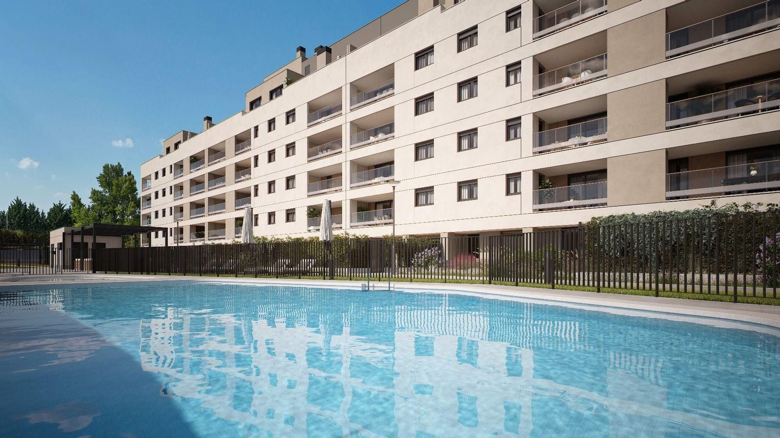 Conjunto de viviendas con piscina