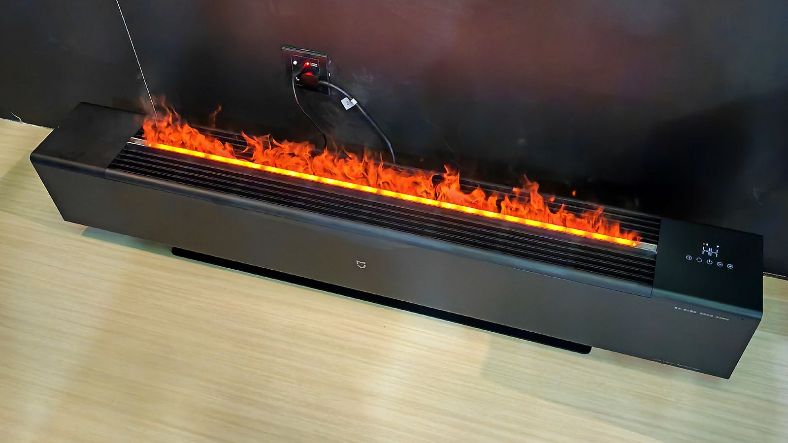 Calefactor de Xiaomi con llama simulada, producto expuesto en el Mobile World Congress 2023.