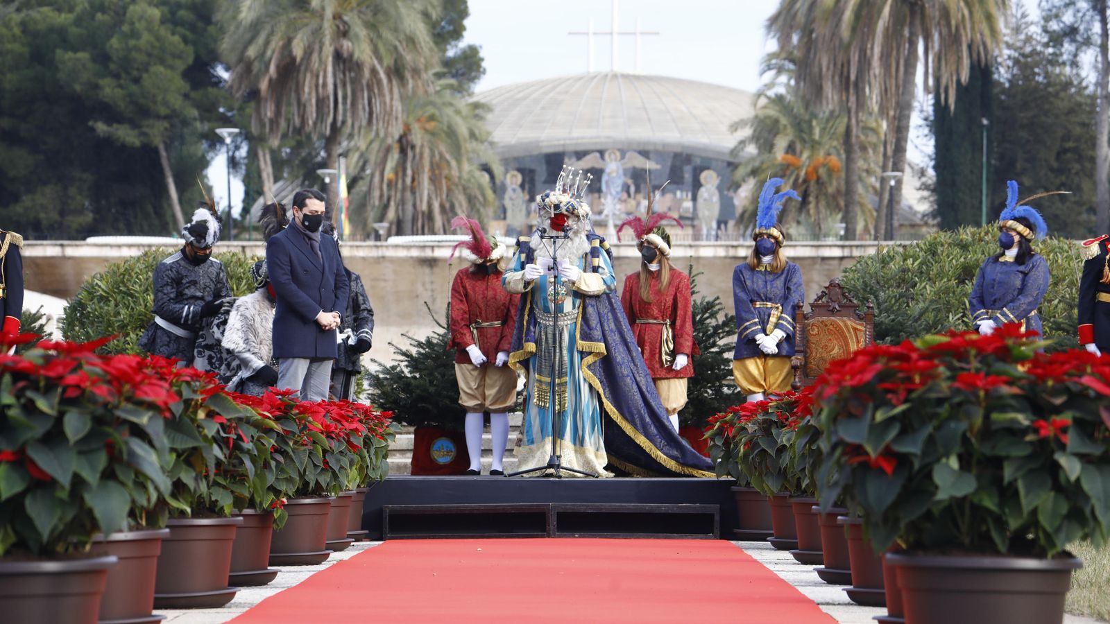 El Rey Melchor durante su intervención en Rabanales.