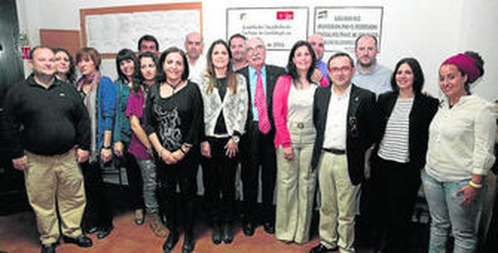 La candidatura, tras la asamblea que la aprobó por aclamación.