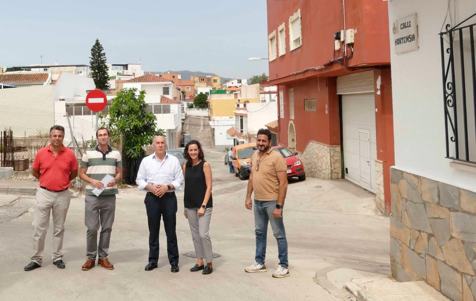 La visita a la calle Hortensia, este jueves.