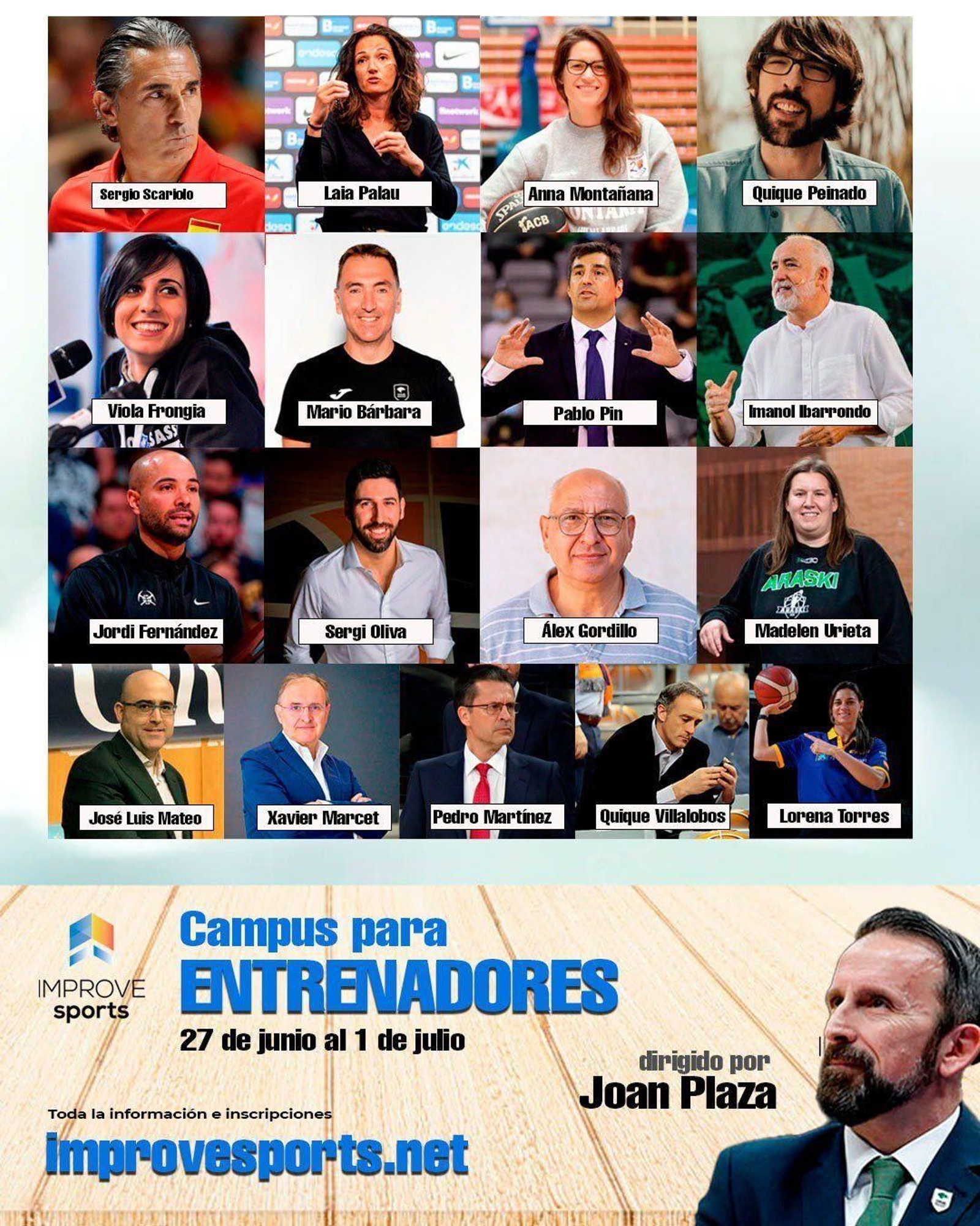 Cartel de ponentes para el I Campus de Entrenadores de Joan Plaza. Cartel de ponentes para el I Campus de Entrenadores de Joan Plaza.