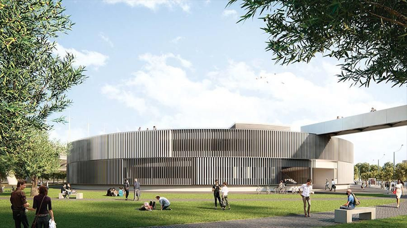 Recreación virtual del nuevo aulario en la Isla de la Cartuja.