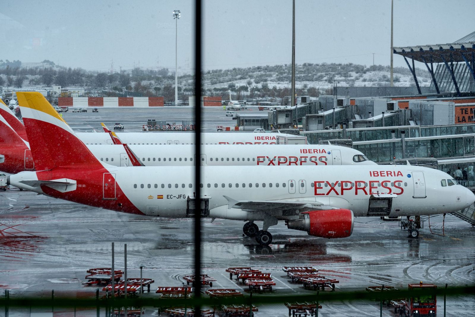 Imágenes de la nevada que ha dejado la borrasca Kristin en Madrid capital