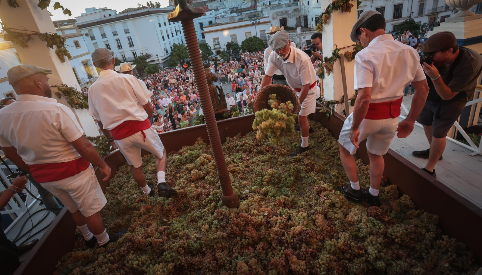 Imágenes de la Pisa de la Uva en la Catedral de Jerez