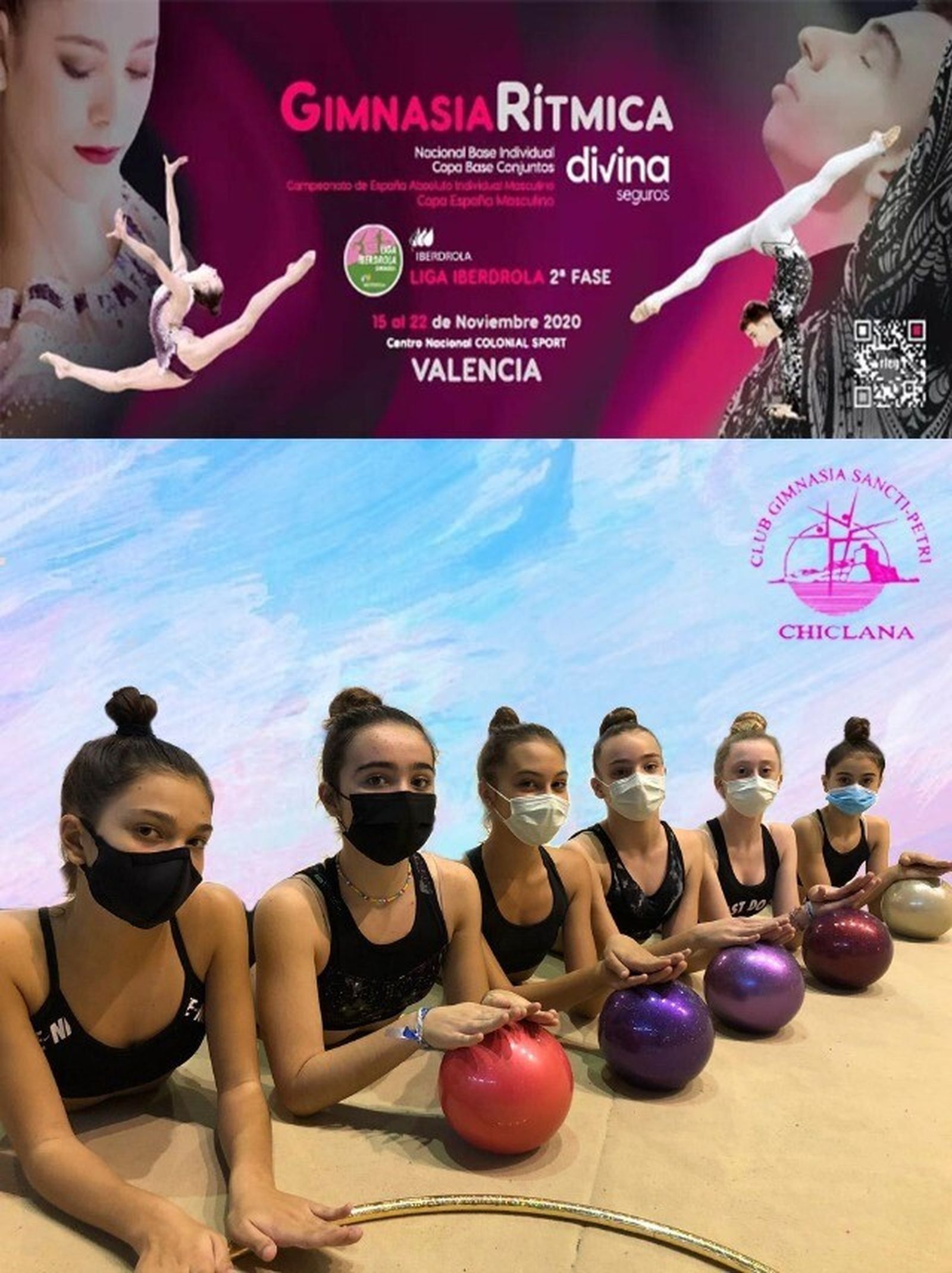 Algunas de las gimnastas del club chiclanero.