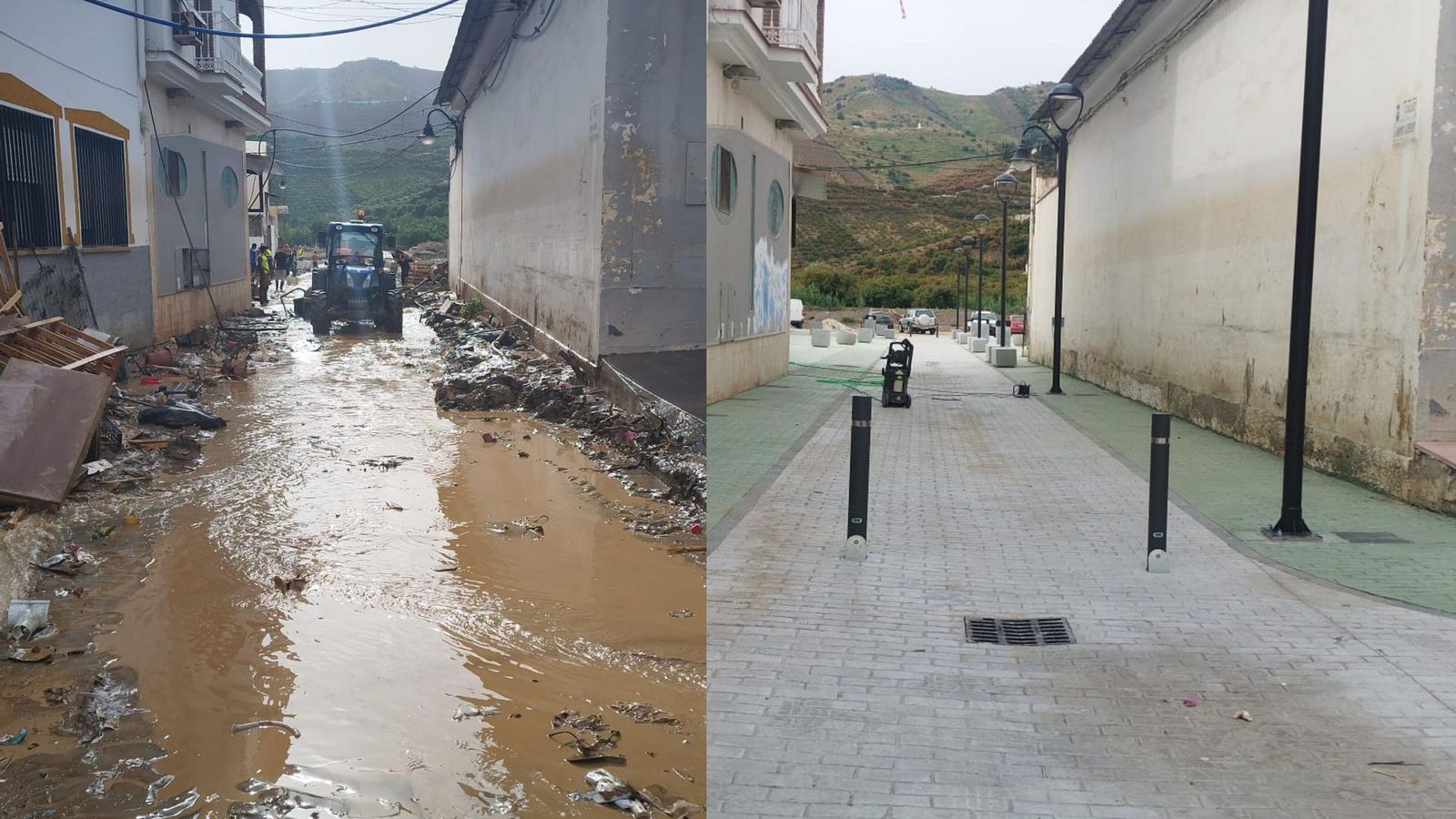 Comparación de la calle seis meses después