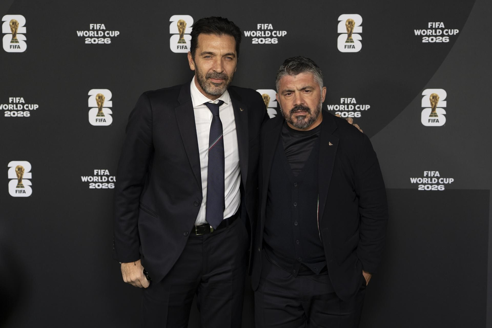 Buffon y Gatusso, durante el sorteo.
