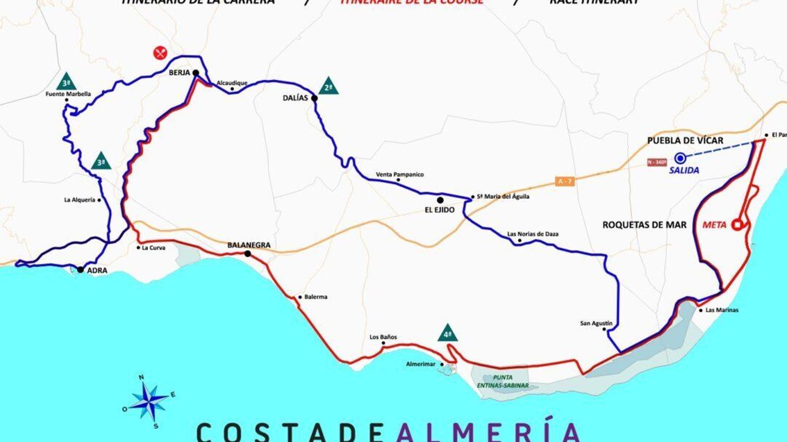 El recorrido completo de esta edición de La Clásica de Almería.