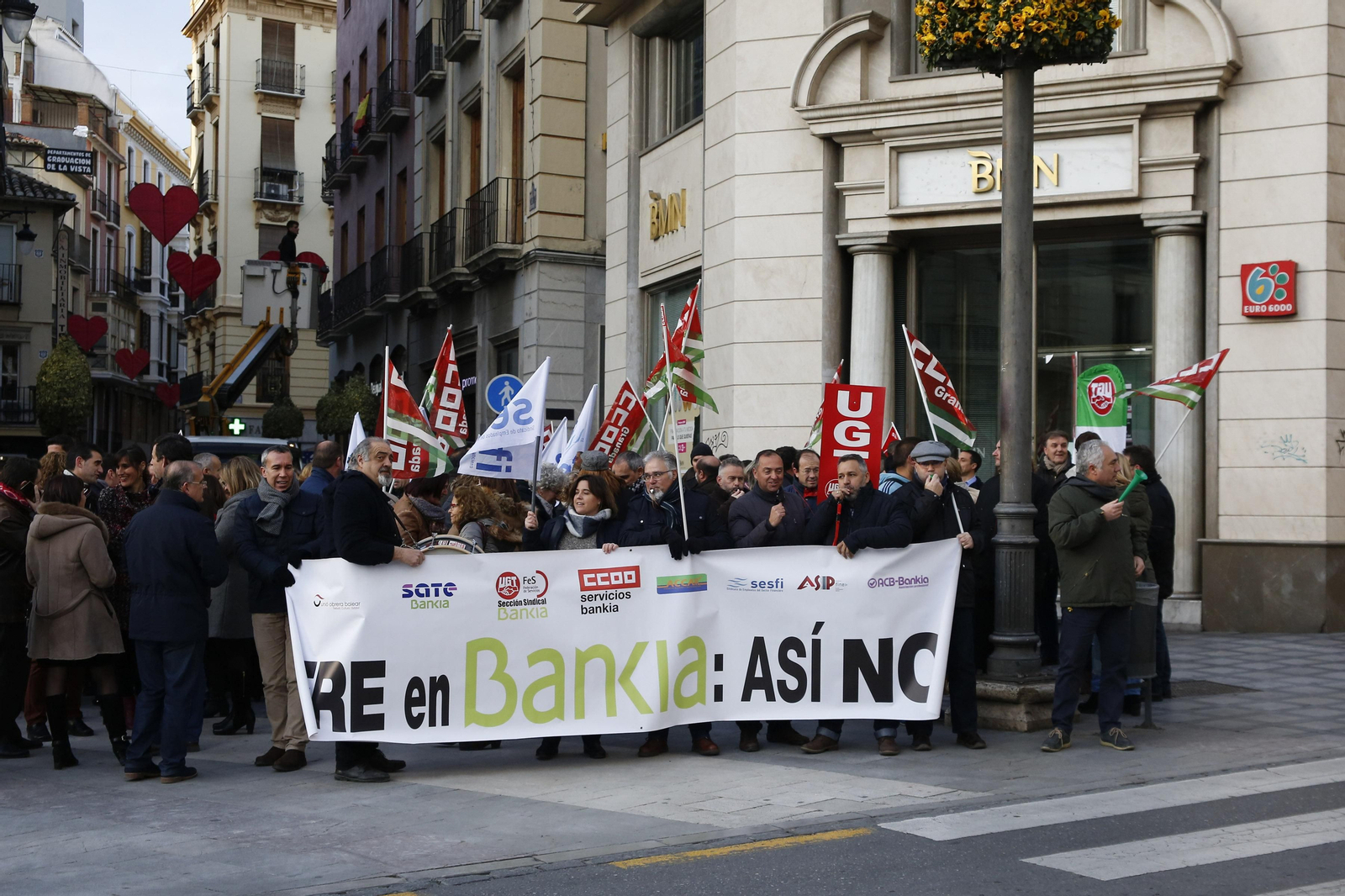 Movilización contra el ERE de Bankia y BMN esta semana en Granada.