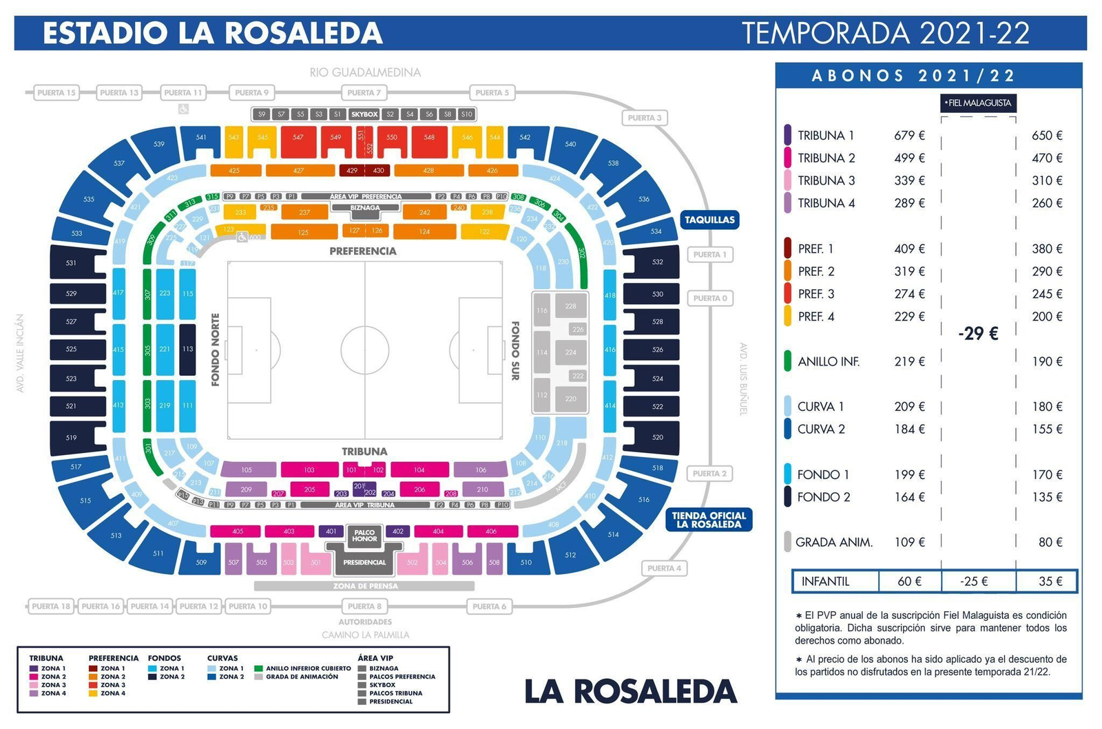 Los precios de los abonos del Málaga CF 21/22 Los precios de los abonos del Málaga CF 21/22