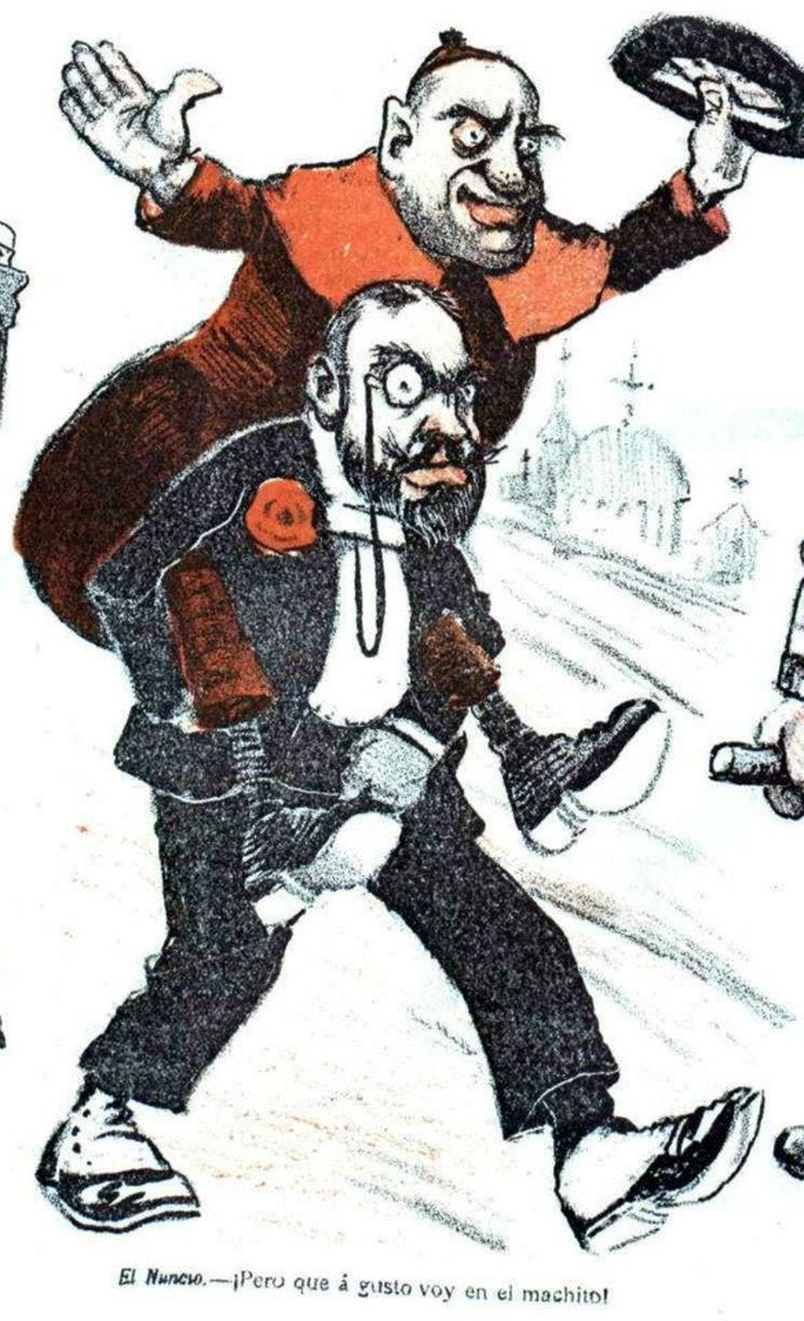 A cuesta con el nuncio del Vaticano, Don Quijote, 22 de agosto 1902.