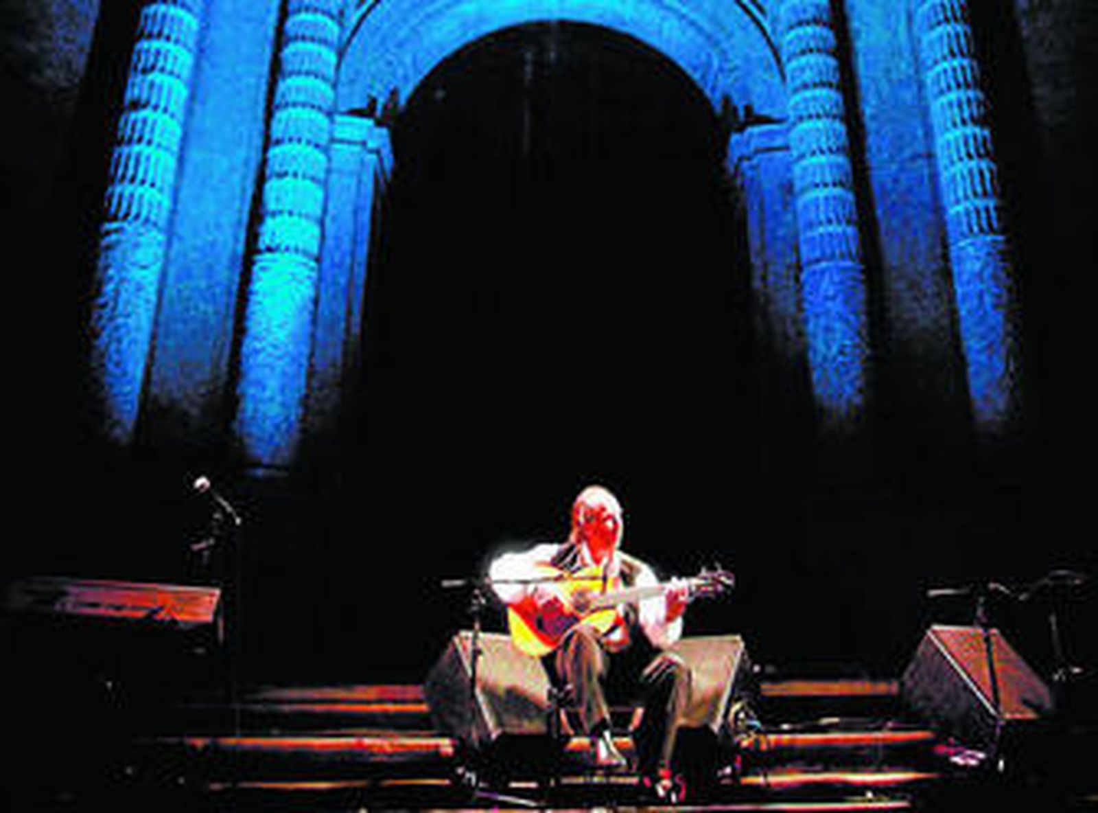 Paco de Lucía, uno de los protagonistas de los Conciertos para la Libertad, durante su última actuación en Cádiz.