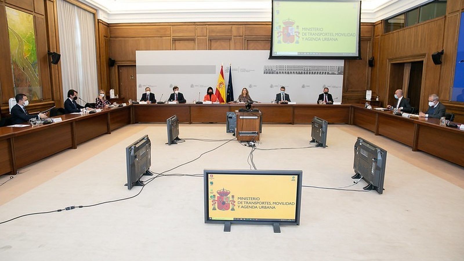 La sala donde se ha celebrado la reunión en el Ministerio.