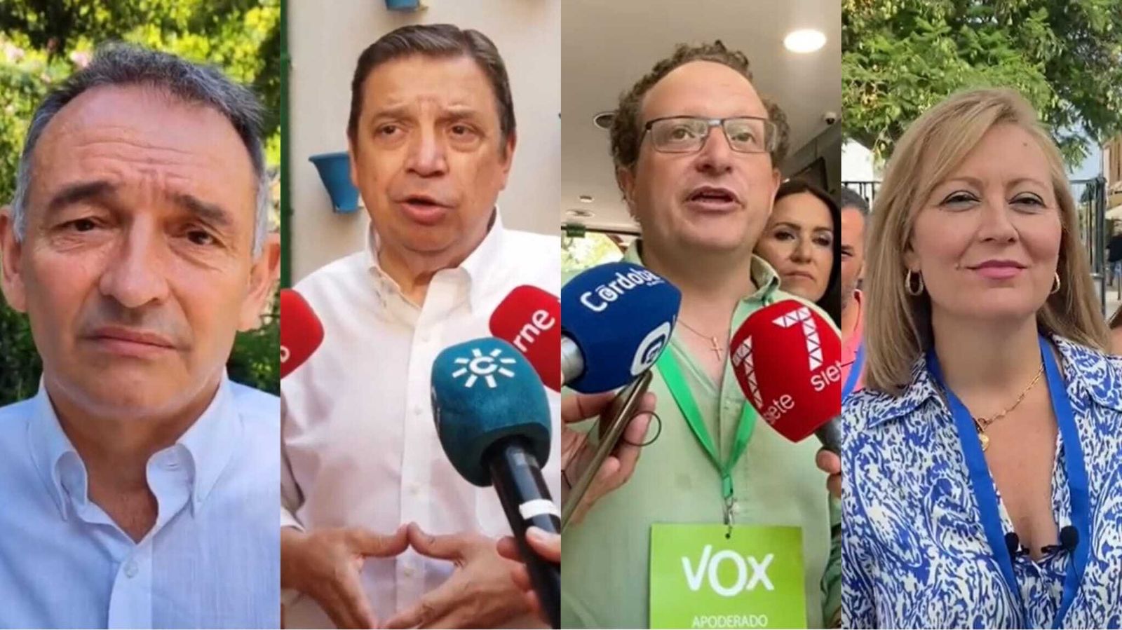 Los cabeza de lista de los principales partidos en Córdoba.