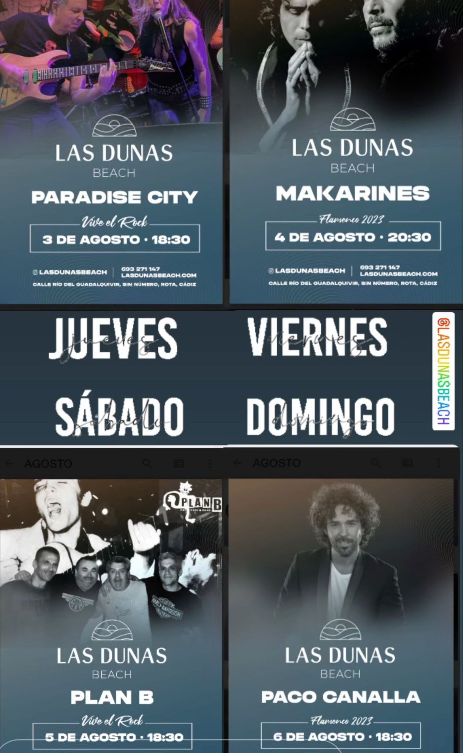 Makarines, Plan B y Paco canalla en Las Dunas Bech - Rota