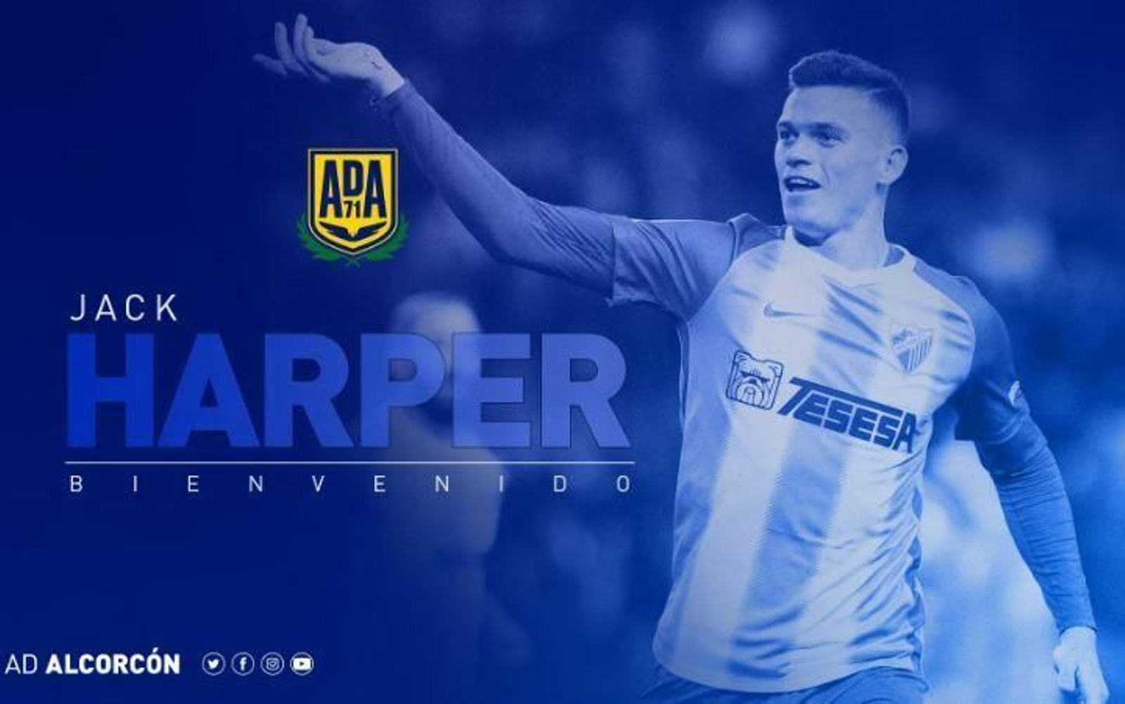 Anuncio del fichaje de Harper por el Alcorcón.
