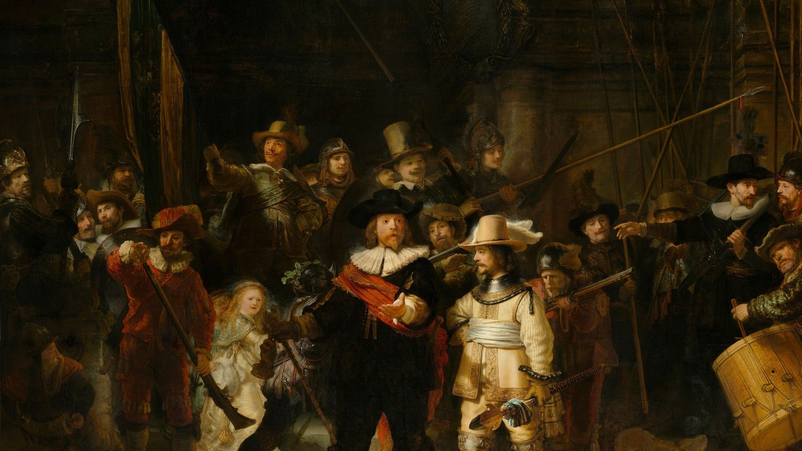 Detalle de 'Ronda de noche', la obra más ambiciosa pintada por Rembrandt.