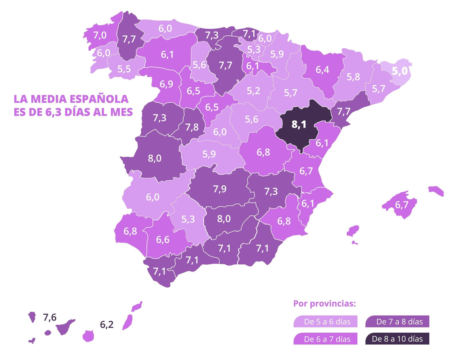 Mapa de medias nacionales.